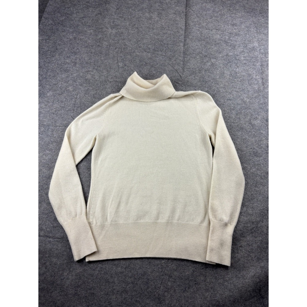 Women's S? Relaxed Cashmere Turtleneck Cream Clean Minimalist Quiet Luxury SEE
